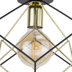 Lampa Sufitowa ALAMBRE Czarny Złoty 1xE27