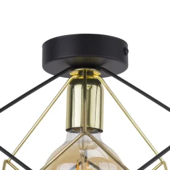 Lampa Sufitowa ALAMBRE Czarny Złoty 1xE27