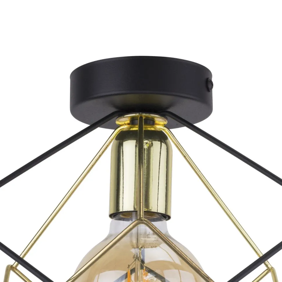 Lampa Sufitowa ALAMBRE Czarny Złoty 1xE27