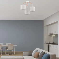 Lampa Sufitowa ALBERO Brązowy Beżowy Abażury 3xE27
