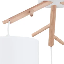 Lampa Sufitowa ALBERO Brązowy Biały Abażury 3xE27