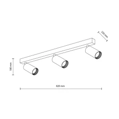 Lampa sufitowa AMIS czarna 3xGU10