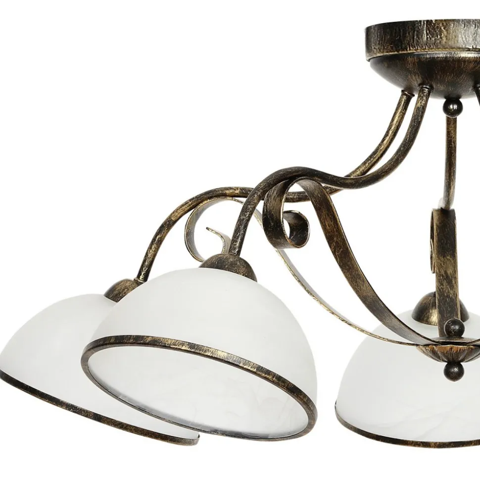 Lampa Sufitowa ANTICA Złoty Czarny Szklany Klosz 3xE27