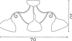 Lampa Sufitowa ANTICA Złoty Czarny Szklany Klosz 3xE27