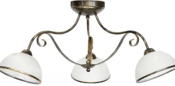 Lampa Sufitowa ANTICA Złoty Czarny Szklany Klosz 3xE27