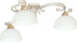 Lampa Sufitowa AURORA Kremowy Złoty Szklany Klosz 3xE27