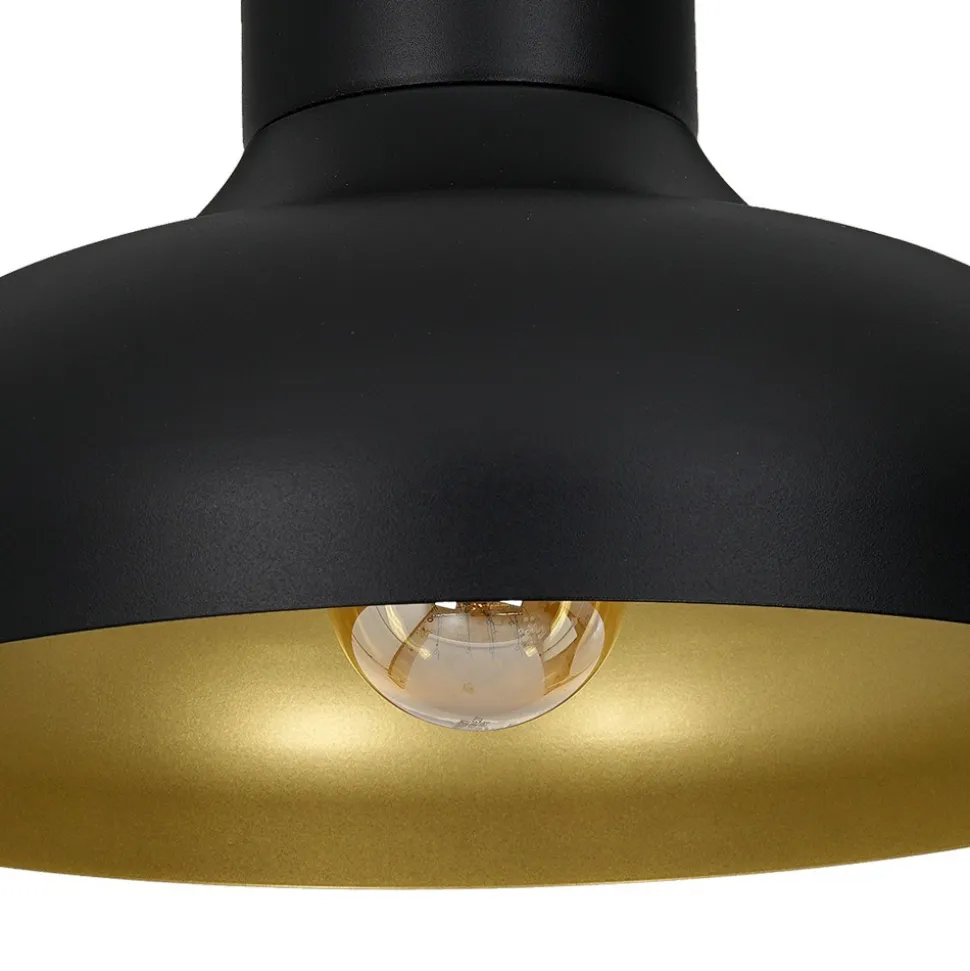 Lampa Sufitowa BASCA Czarny Złoty Metalowy Klosz 1xE27 40cm