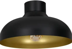 Lampa Sufitowa BASCA Czarny Złoty Metalowy Klosz 1xE27 40cm