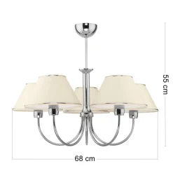 Lampa Sufitowa BEGAMO Srebrny Beżowy 5xE27