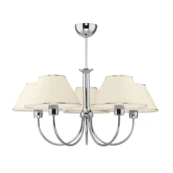 Lampa Sufitowa BEGAMO Srebrny Beżowy 5xE27