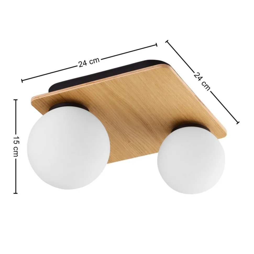 Lampa Sufitowa BIANCA Czarny Brązowy Szklane Klosze 2xG9