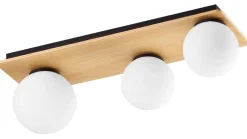 Lampa Sufitowa BIANCA Czarny Brązowy Szklane Klosze 3xG9