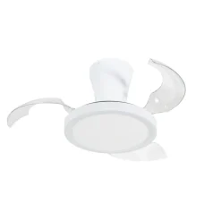 Lampa sufitowa BREEZE biała 1xLED z wiatrakiem i pilotem