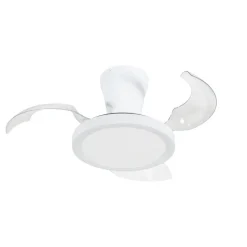 Lampa sufitowa BREEZE biała 1xLED z wiatrakiem i pilotem