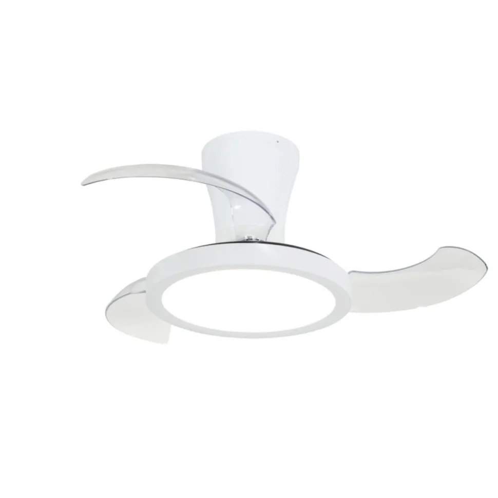Lampa sufitowa BREEZE biała 1xLED z wiatrakiem i pilotem