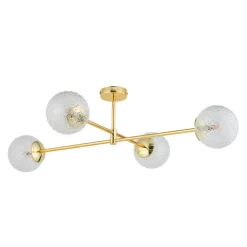 Lampa Sufitowa CADIX Złoty Szklane Klosze 4xG9