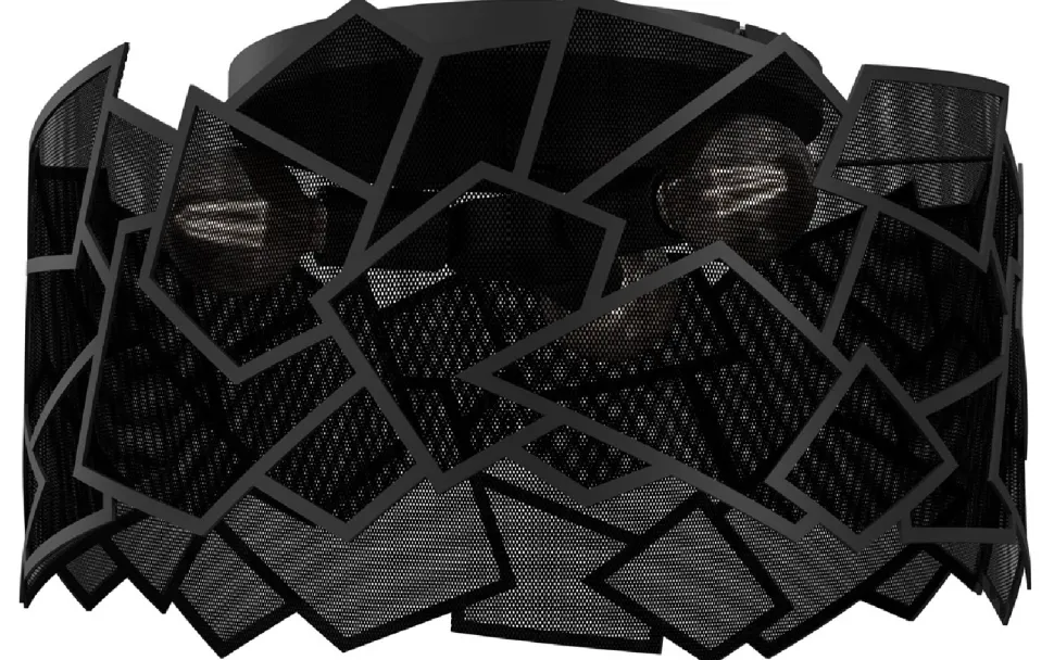 Lampa Sufitowa CAMO Czarny Metalowy Klosz 3xE27 50cm