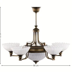 Lampa sufitowa CARMEN mosiądz patynowany 6xE27