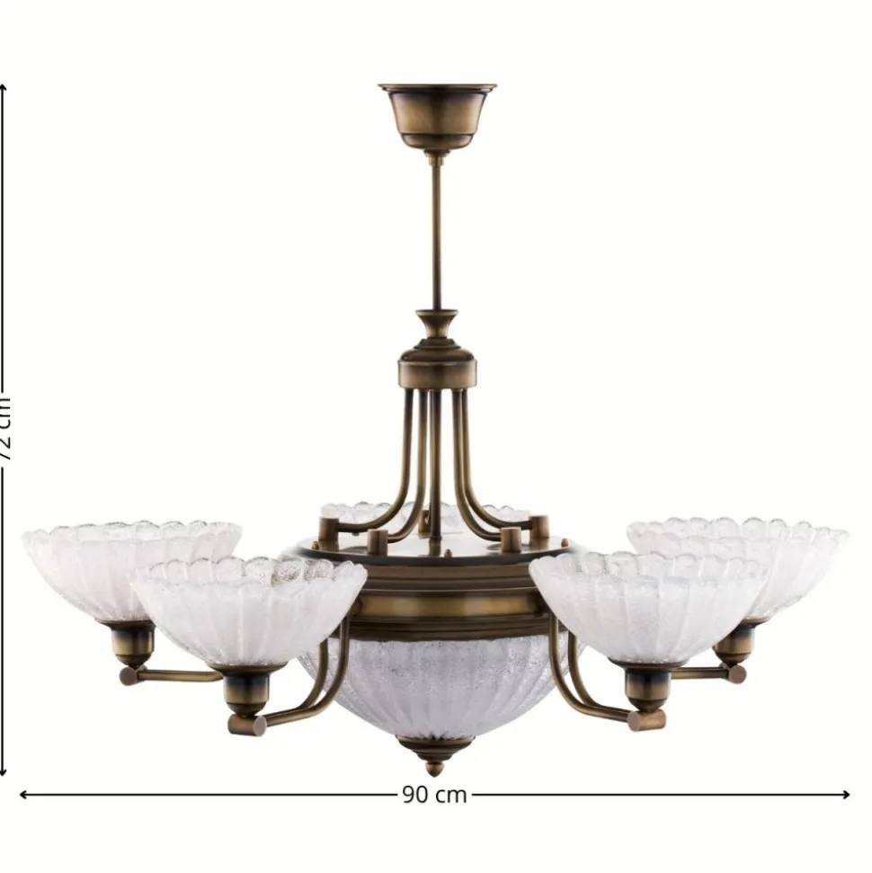 Lampa sufitowa CARMEN mosiądz patynowany 6xE27