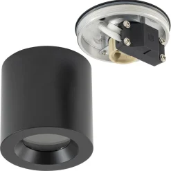 Lampa Sufitowa CEARA Czarny 1xGU10 IP44