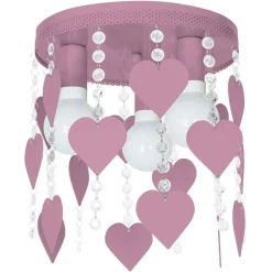 Lampa Sufitowa CORAZON różowa 3xE27