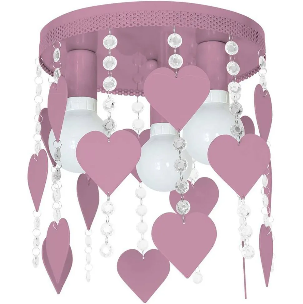 Lampa Sufitowa CORAZON różowa 3xE27