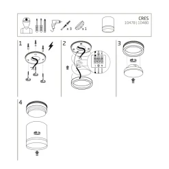 Lampa Sufitowa CRES Czarny 1xGX53
