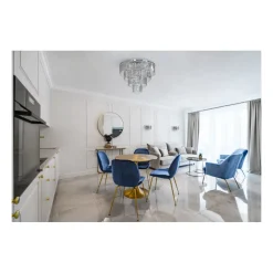Lampa Sufitowa CRISTAL Srebrny Szklane Kryształy 12xE14 71cm