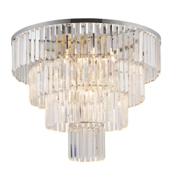 Lampa Sufitowa CRISTAL Srebrny Szklane Kryształy 12xE14 71cm