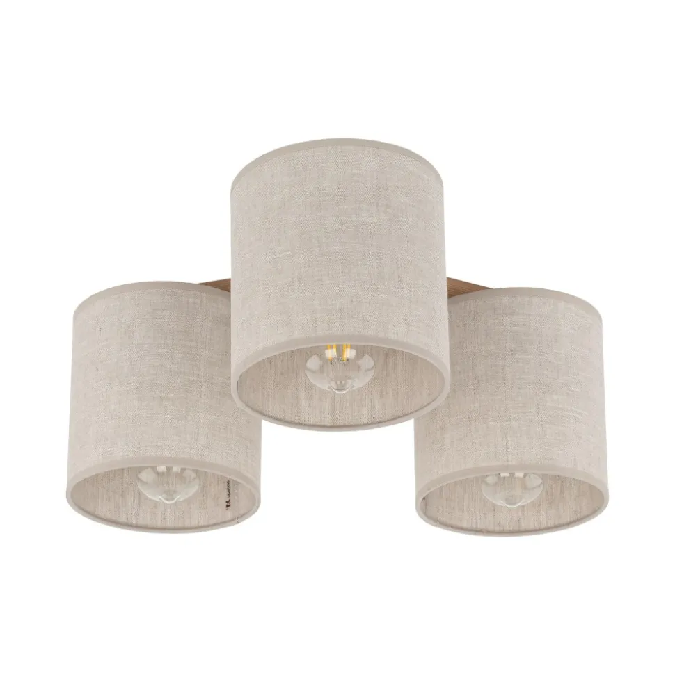 Lampa Sufitowa DEVA Brązowy Beżowy Abażury 3xE27