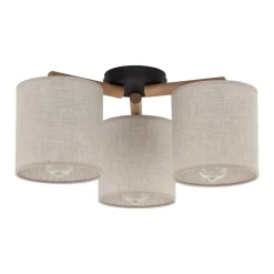 Lampa Sufitowa DEVA Brązowy Beżowy Abażury 3xE27