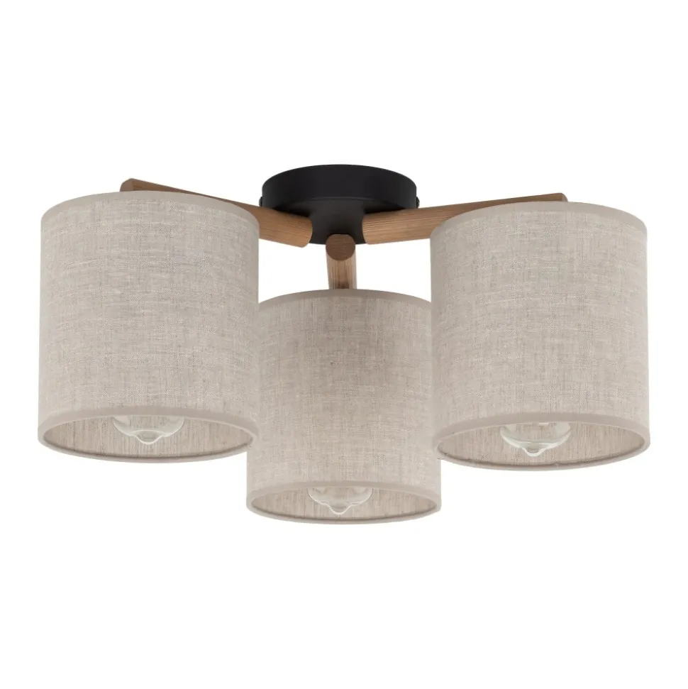 Lampa Sufitowa DEVA Brązowy Beżowy Abażury 3xE27