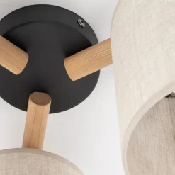 Lampa Sufitowa DEVA Brązowy Beżowy Abażury 3xE27