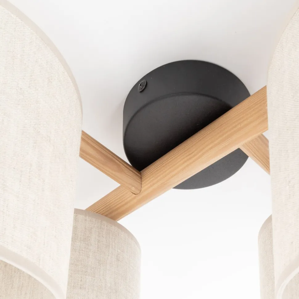 Lampa Sufitowa DEVA Brązowy Beżowy Abażury 4xE27