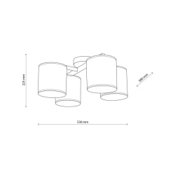 Lampa Sufitowa DEVA Brązowy Beżowy Abażury 4xE27