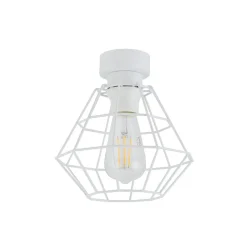 Lampa Sufitowa DIAMOND Biały Metalowy Klosz 22cm