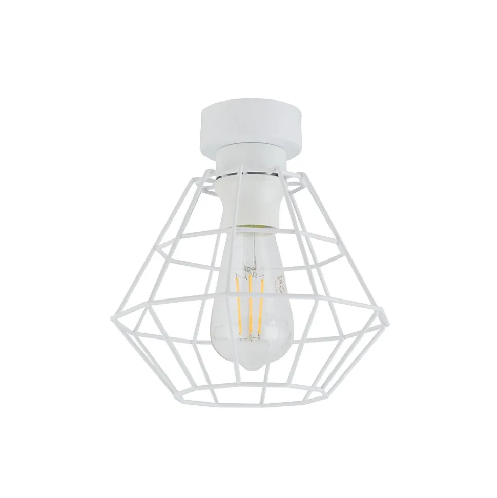 Lampa Sufitowa DIAMOND Biały Metalowy Klosz 22cm