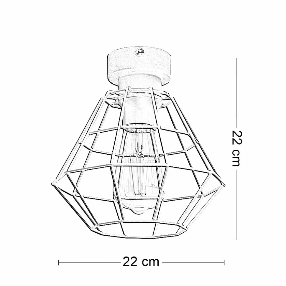 Lampa Sufitowa DIAMOND Biały Metalowy Klosz 22cm