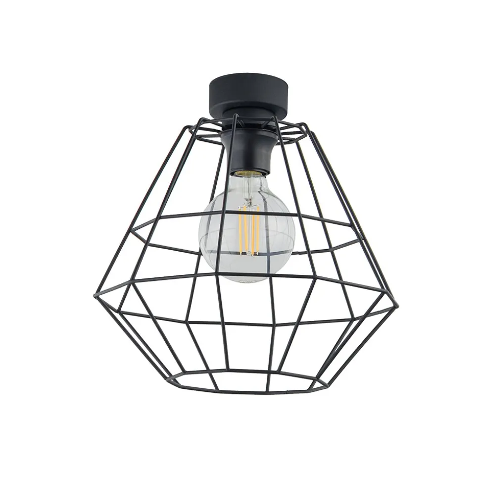 Lampa Sufitowa DIAMOND Czarny Metalowy Klosz 1xE27 30cm