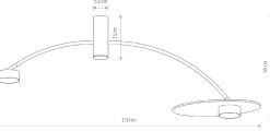 Lampa Sufitowa DISK Czarny Brązowy 2xXG53