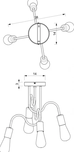 Lampa Sufitowa DOW Biały Srebrny 4xE27
