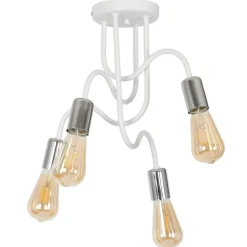 Lampa Sufitowa DOW Biały Srebrny 4xE27