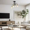 Lampa Sufitowa DOW Czarny Złoty 4xE27