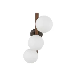 Lampa sufitowa ESTERA WOOD orzech klosz biały 3xG9