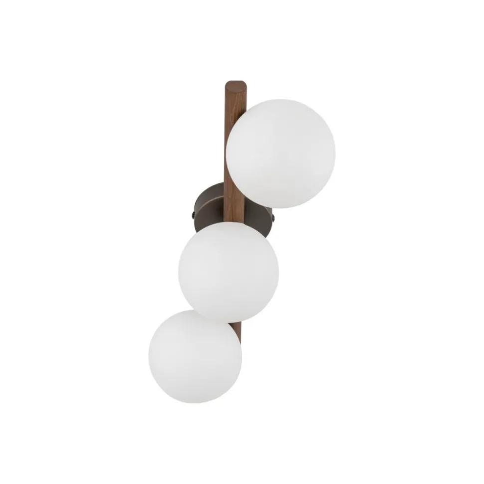 Lampa sufitowa ESTERA WOOD orzech klosz biały 3xG9