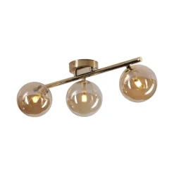 Lampa Sufitowa ESTERA Złoty Szklane Klosze 3xG9
