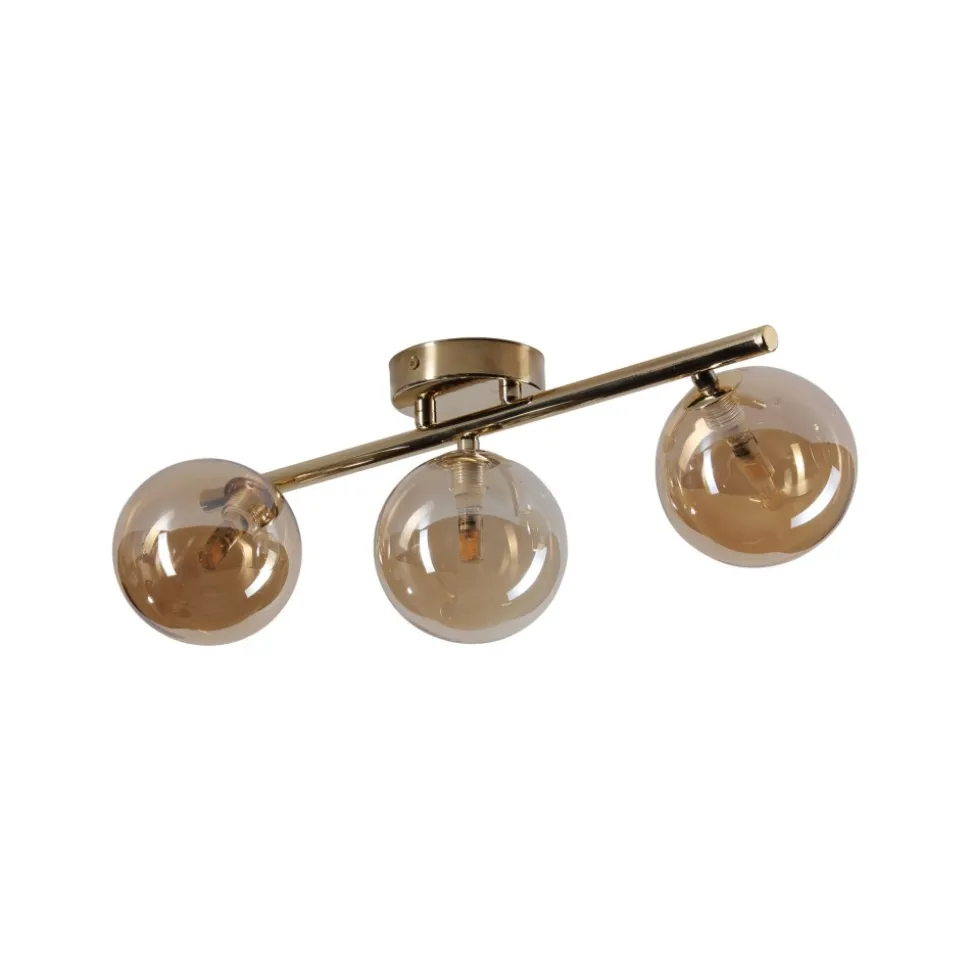 Lampa Sufitowa ESTERA Złoty Szklane Klosze 3xG9