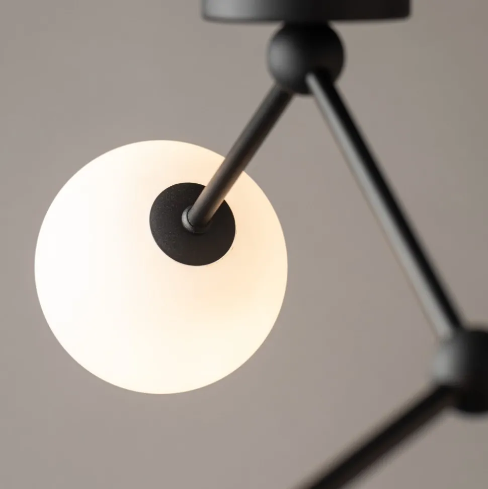 Lampa Sufitowa FAIRY Czarny Szklane Klosze 3xG9