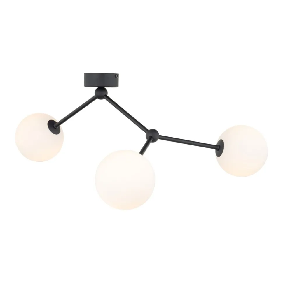 Lampa Sufitowa FAIRY Czarny Szklane Klosze 3xG9