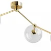 Lampa Sufitowa FAIRY Złoty Transparentne Szklane Klosze 3xG9